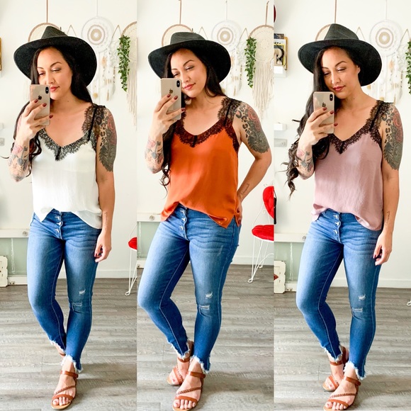 Ivory Thick Strap Lace Cami - Picture 5 of 5